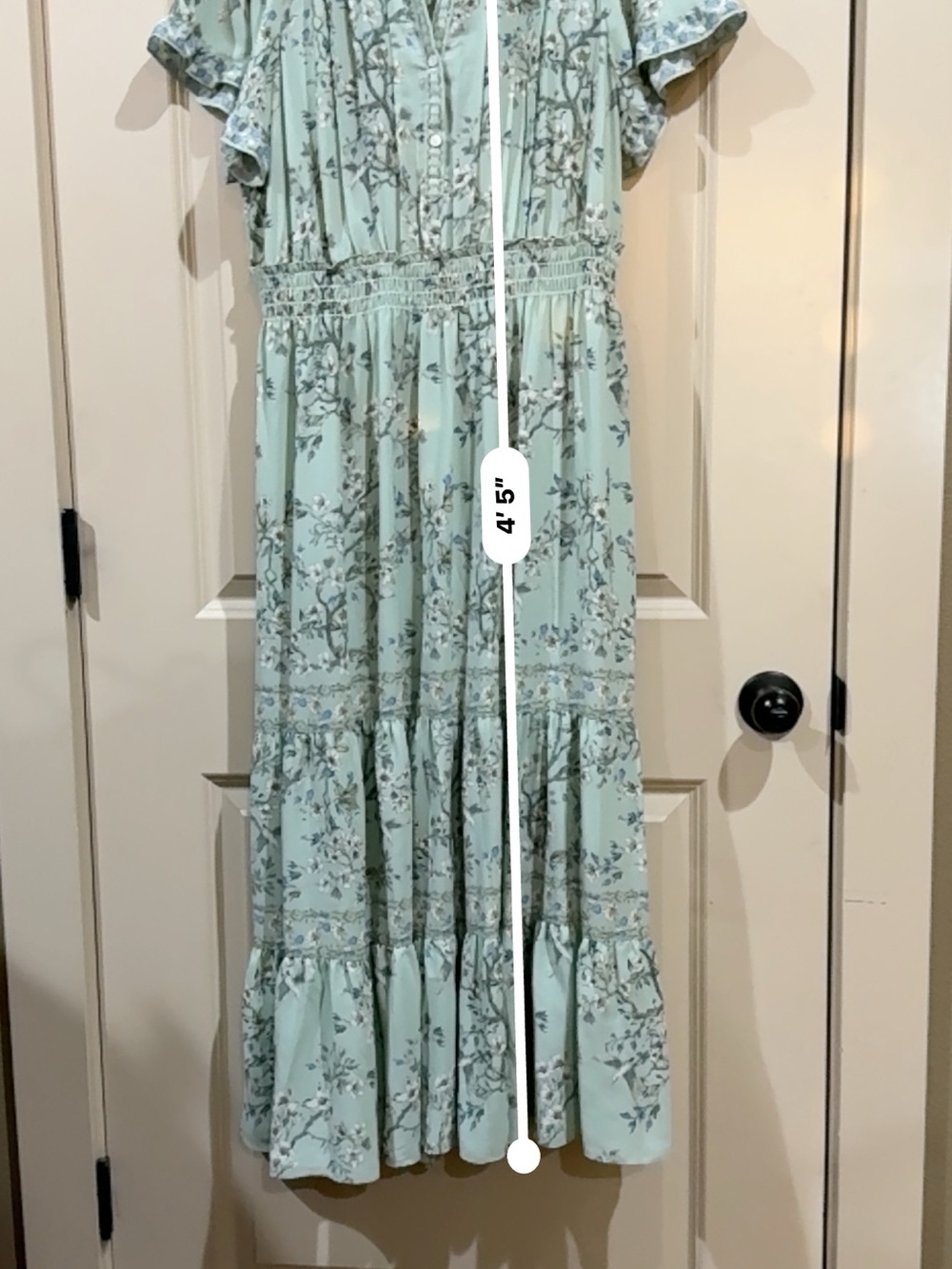 Max Studio Pale Mint Floral Tiered Maxi Dress - Picture 4 of 8